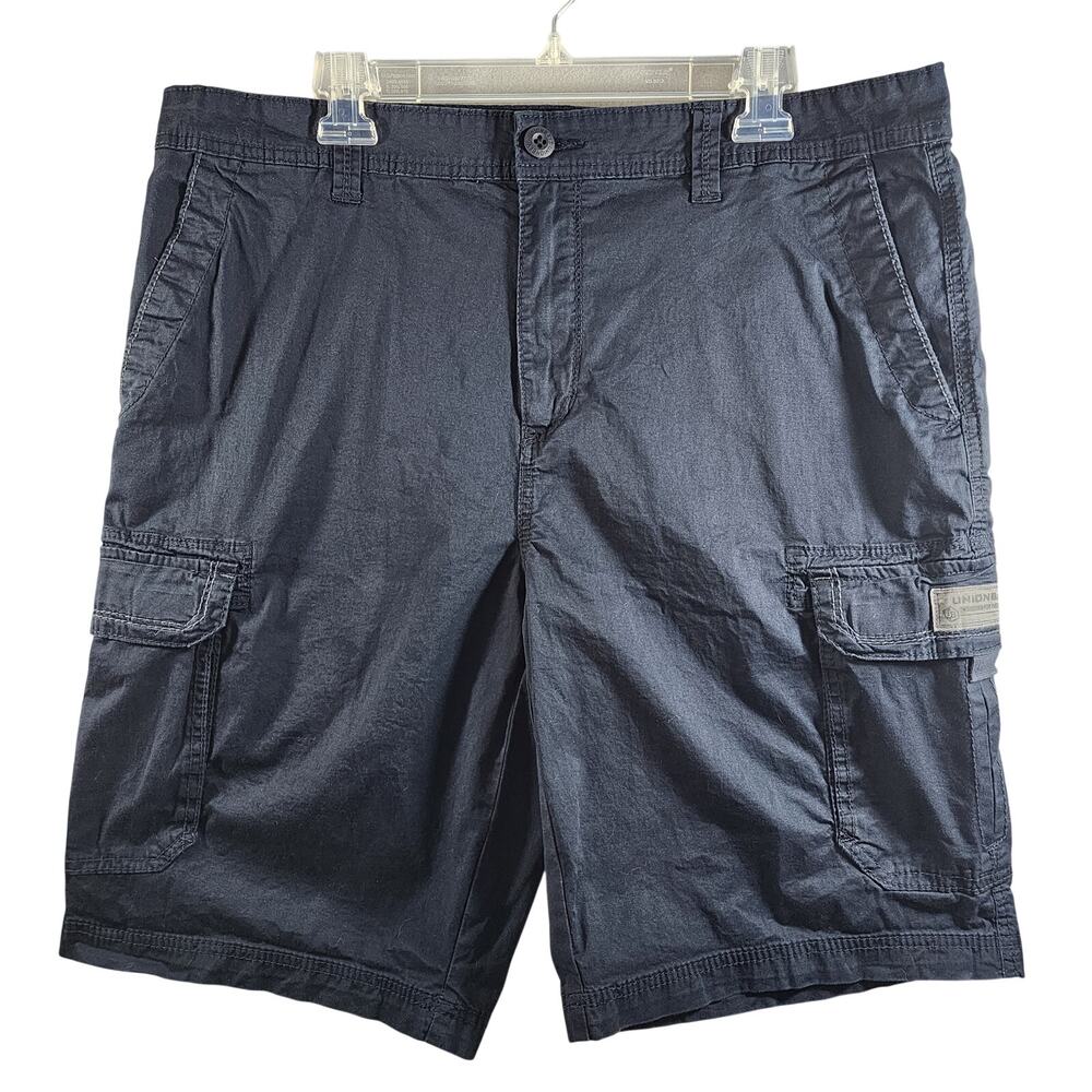 UnionBay Men Size 38 Blue Flat Front 6 Pocket Cargo Hiking Outdoor Casual Shorts